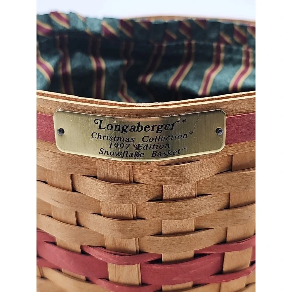 1997 Longaberger Christmas Collection Snowflake Basket Fabric Liner